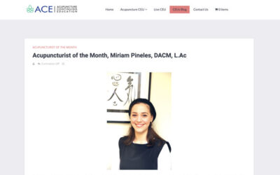 Dr. Miriam Pineles, DACM, L.Ac, Named Acupuncturist of the Month